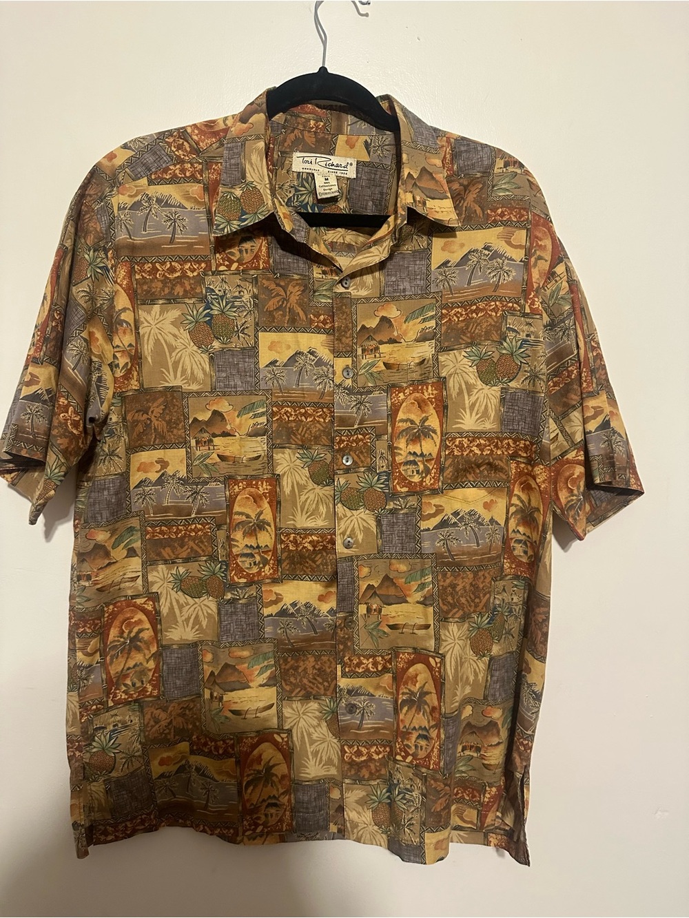 Vintage Tori Richard  Men’s Short-Sleeve Hawaiian Shirt - Multicolor Patchwork
